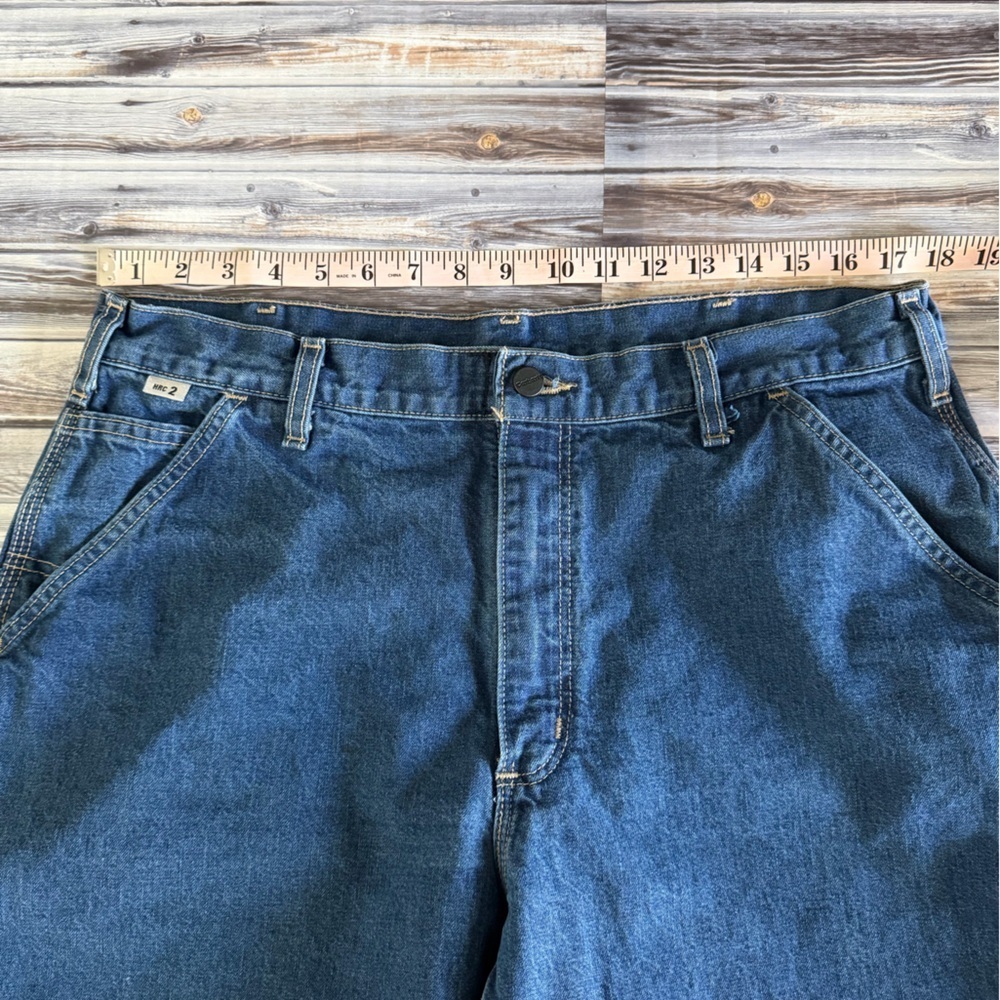 Men's Carhartt Flame-Resistant Signature Denim Dungaree Jeans - Picture 9 of 12